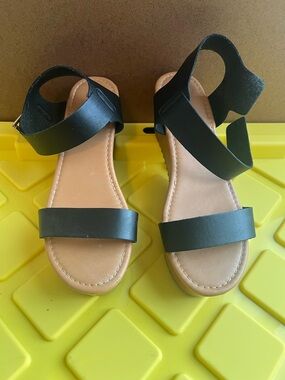 Black Strappy Women’s Sandals with Ankle Wrap